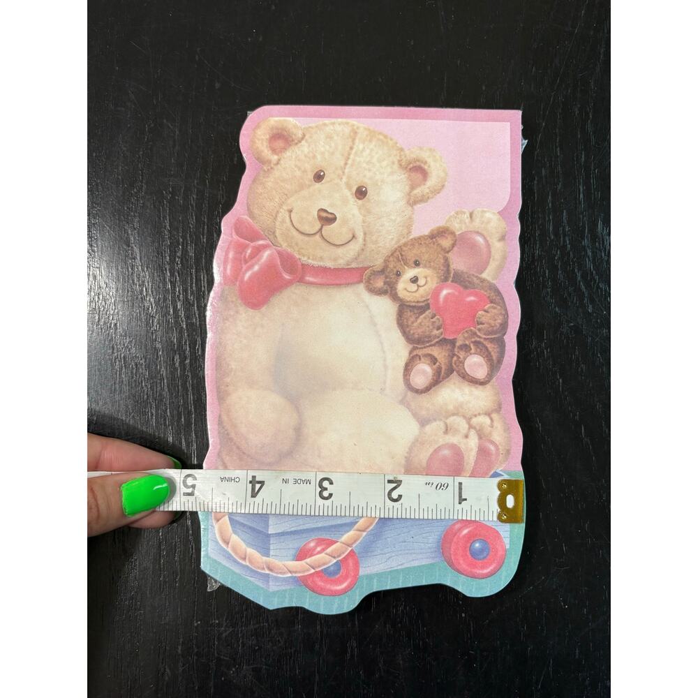 90s Avon Teddy Bear Wagon Magnetic Fridge Notepad 7.5x5" cottage unopened - Picture 7 of 8